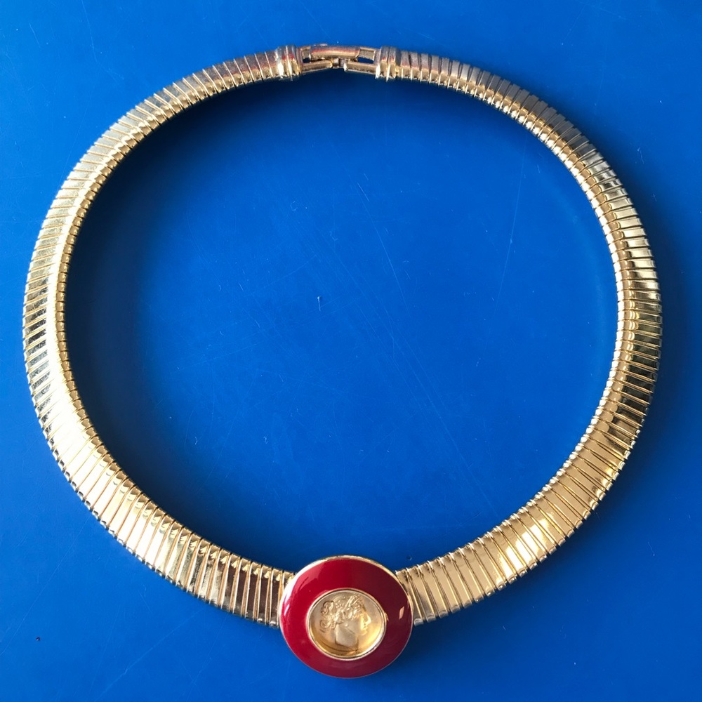 Vintage Monet Ceaser cameo necklace choker